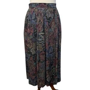 Jos A Bank Vintage Midi Skirt Floral Jacquard Pockets Women’s US sz 6 Multicolor